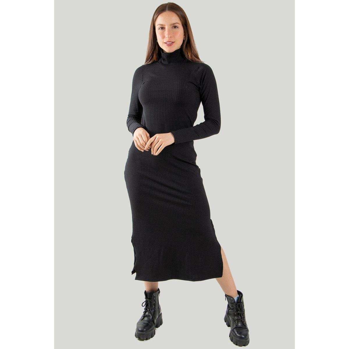 Vestido Midi Gola Alta Manga Longa Canelado Inverno é ruim? Vestido Midi Gola Alta Manga Longa Canelado Inverno é boa?