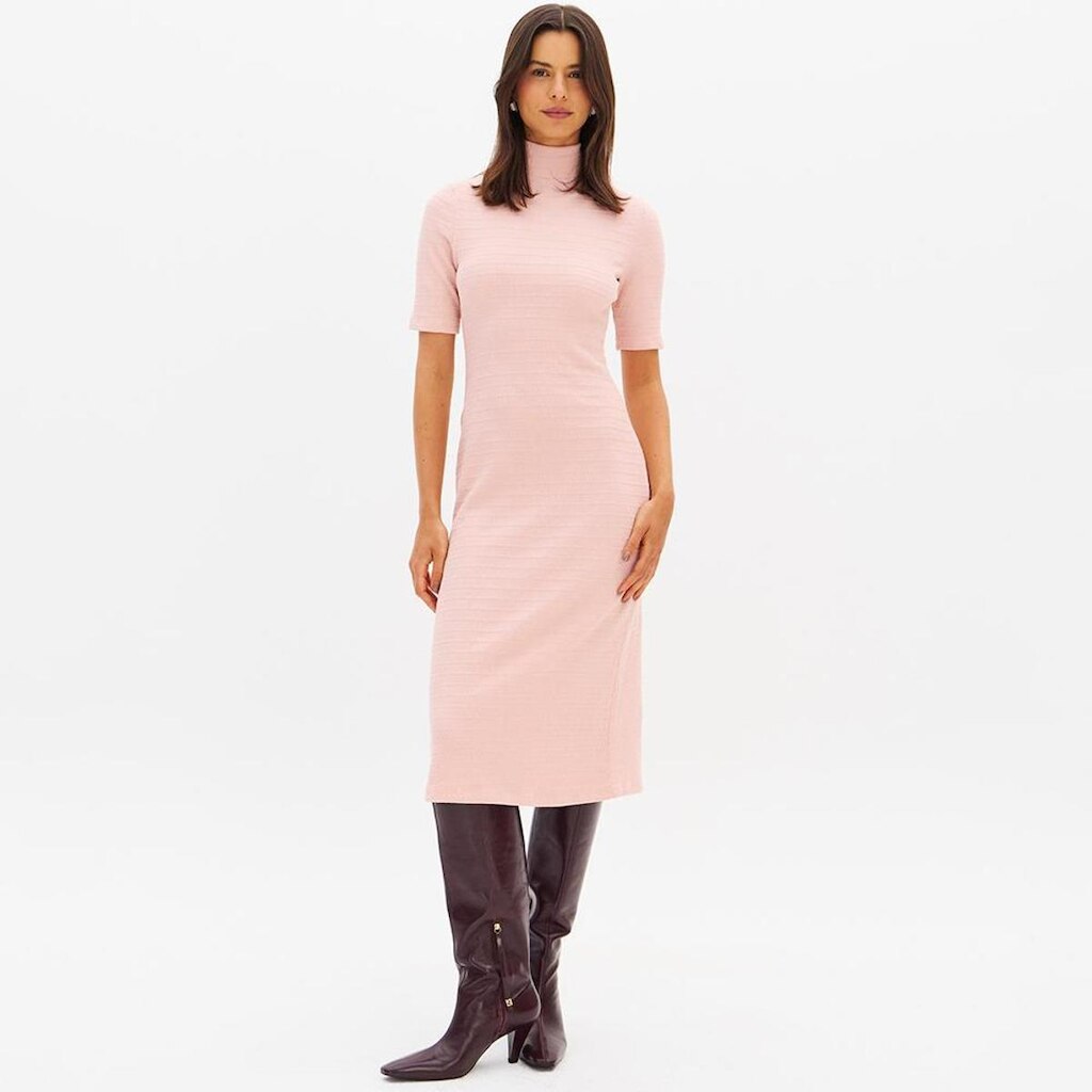 Vestido Midi Lança Perfume Canelado Feminino
