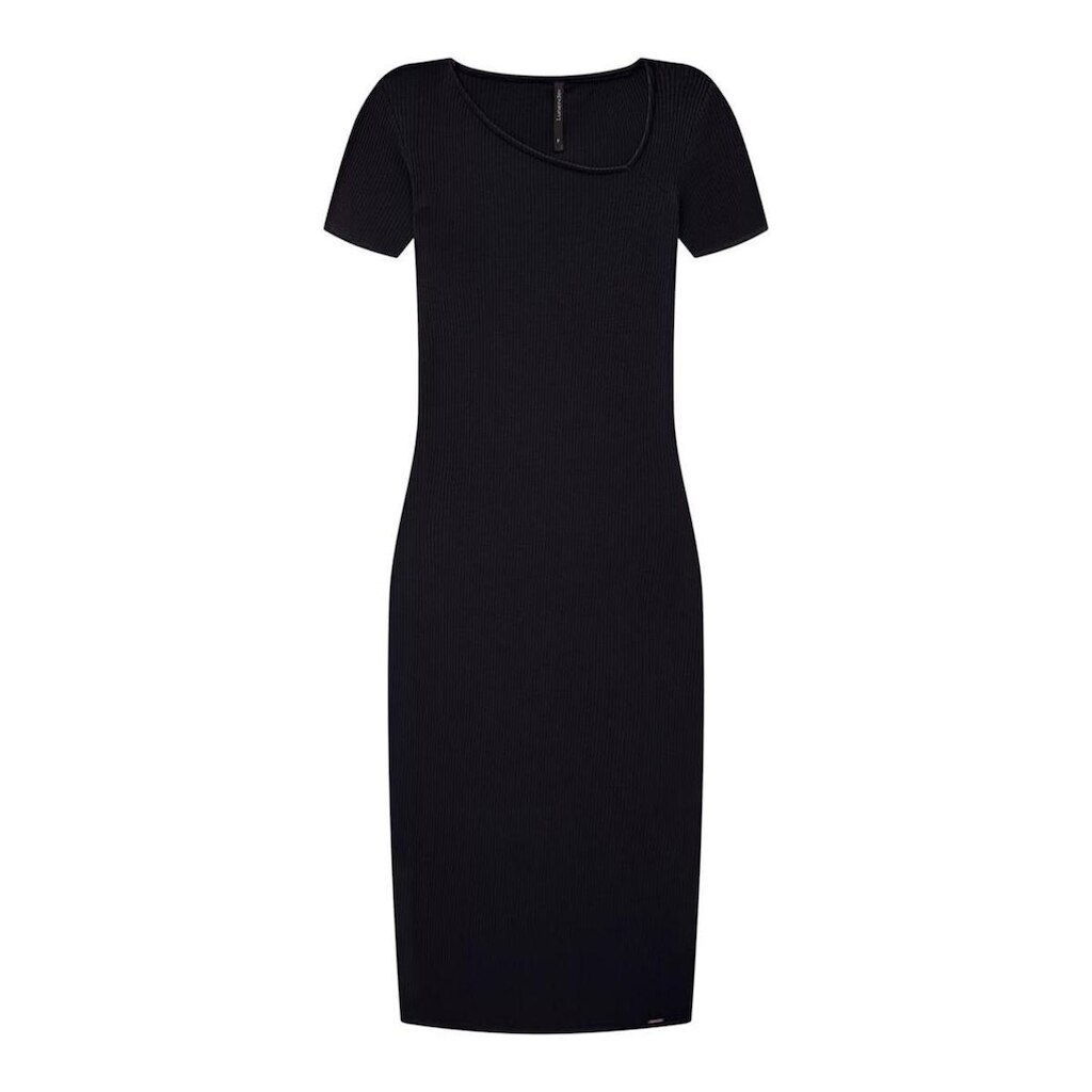 Vestido Midi Lunender Canelado Preto Tam. GG