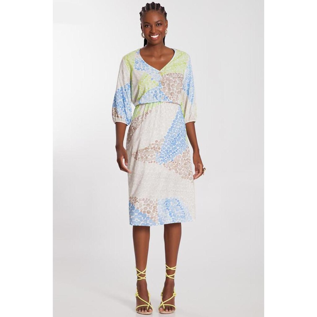 Vestido Midi Lunender Estampado Estrelicia Azul Tam. P