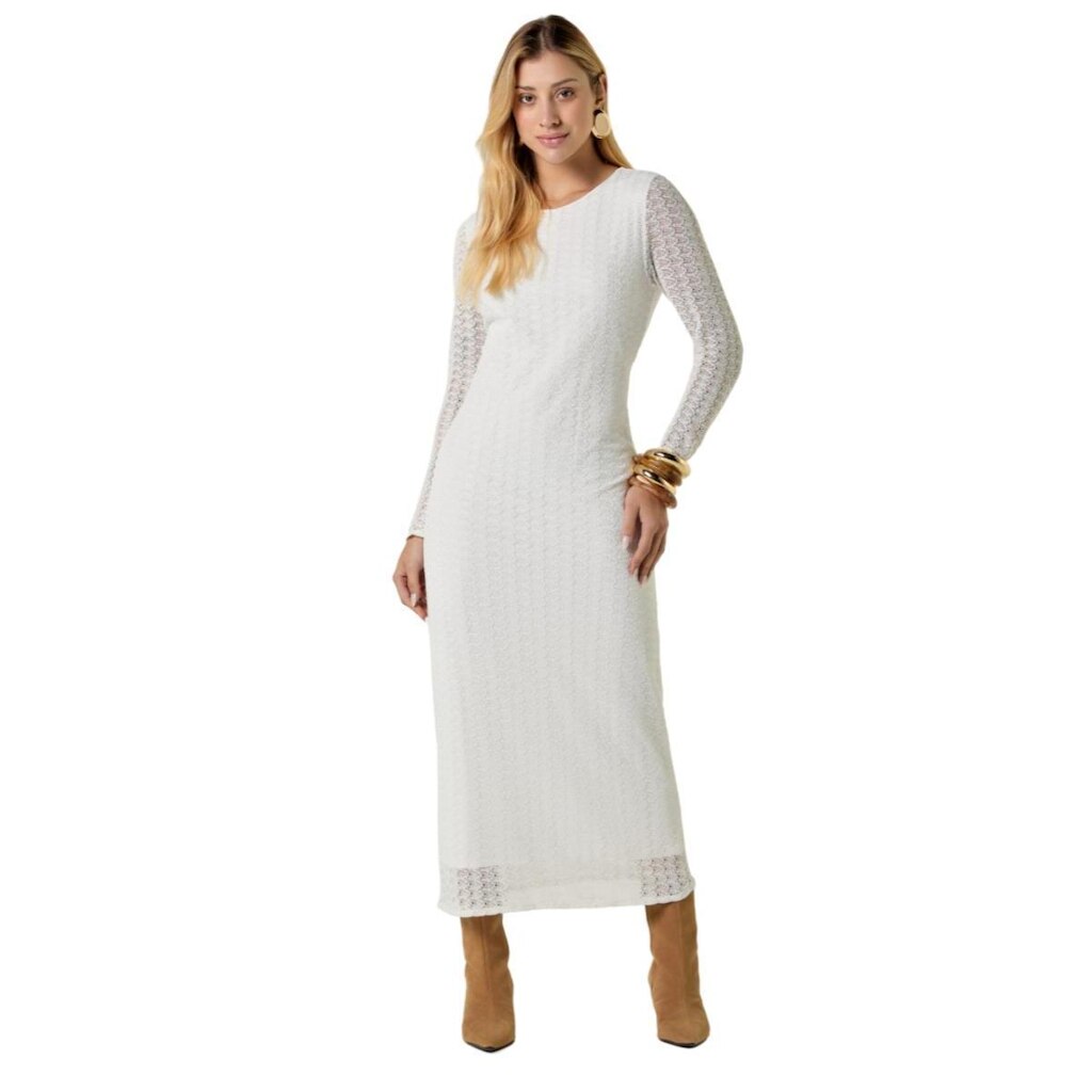 VESTIDO MIDI MANGA LONGA FORMITZ FEMININO REF: FOR14011