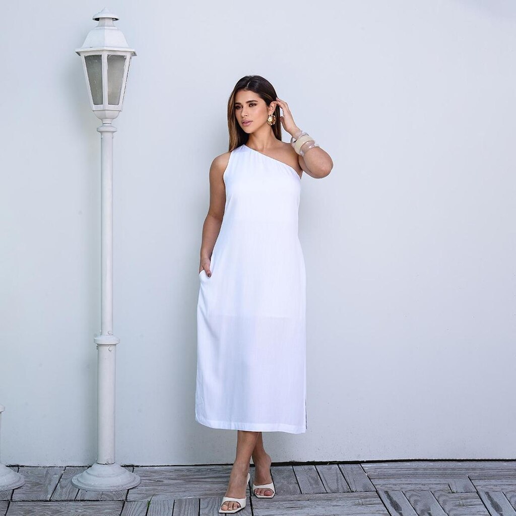 Vestido Midi Ombro Só BBonnie Leticia Branco