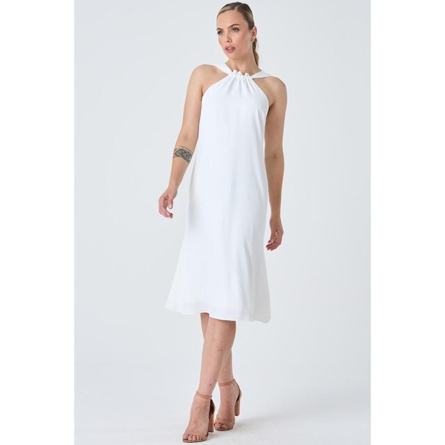 Vestido Midi PKS Frente Única Off White-GG