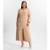 Vestido Midi Plus Size Manga Longa Secret Glam Marrom - Marrom