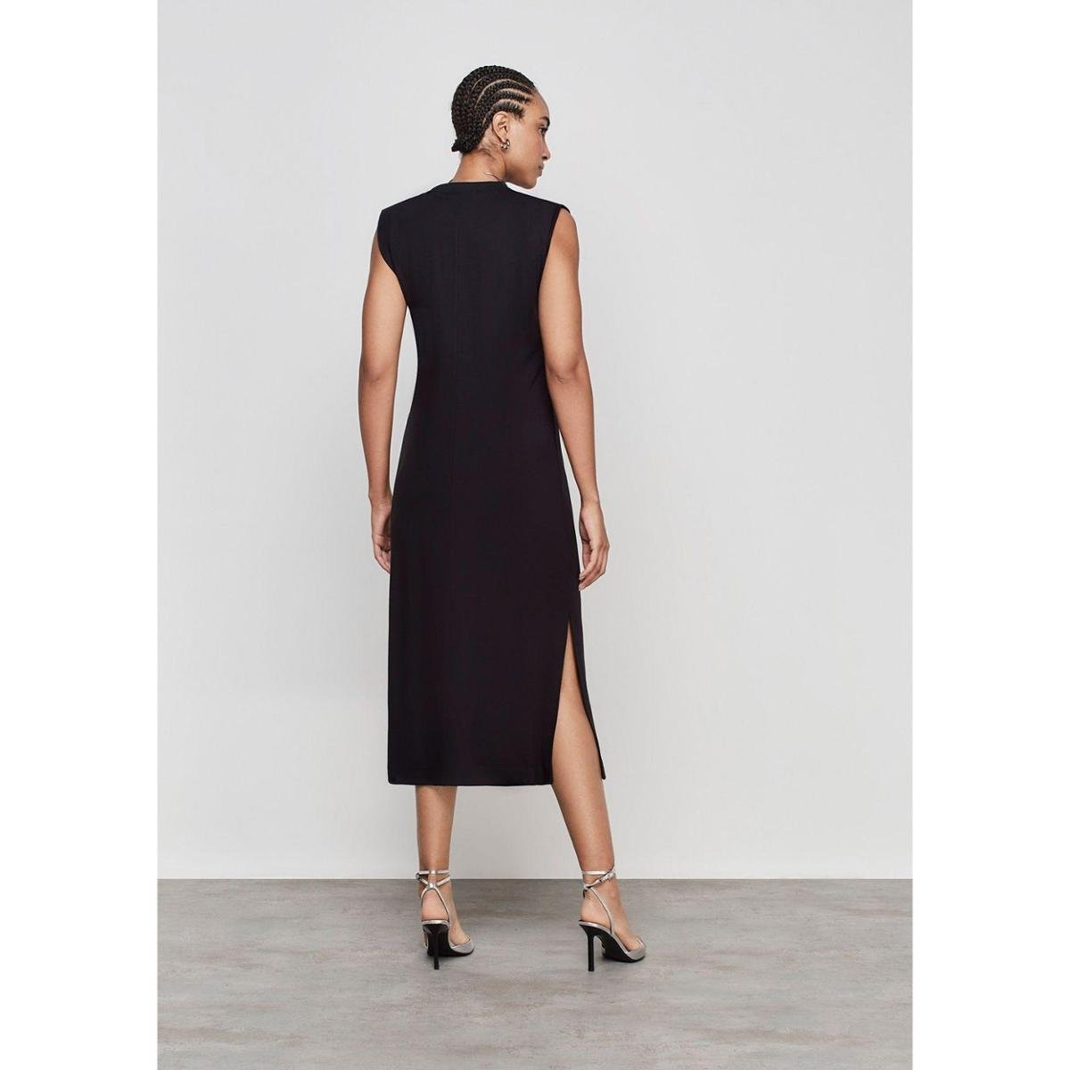 Decote Redondo Vestidos Dzarm Online Vestido Midi Verde Dzarm Reto