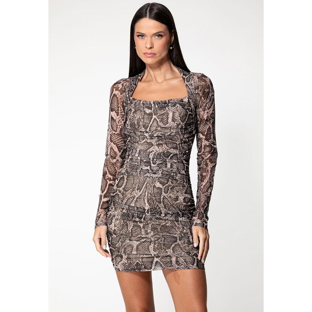 Vestido Mini Tule Eco Animal Print