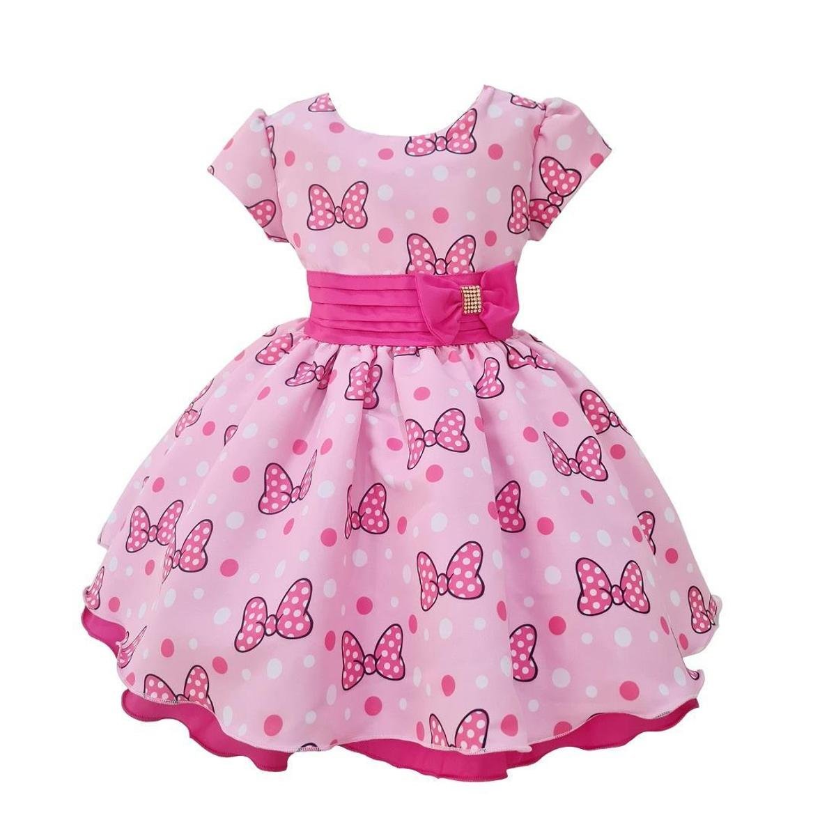 Estilo Princesa Zattini Vestidos Festa Vestido Minnie Rosa Laços