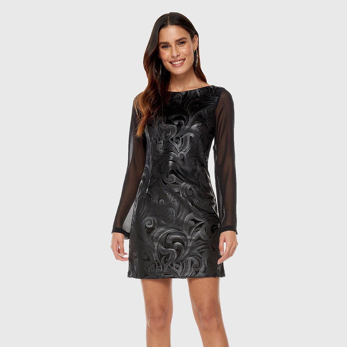 Vestido Miss Joy Curto Aveludado Feminino - Preto é ruim? Vestido Miss Joy Curto Aveludado Feminino - Preto é boa?