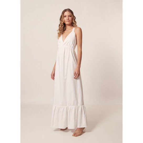 Vestido Mob Longo Costas Cruzada Feminino - Branco