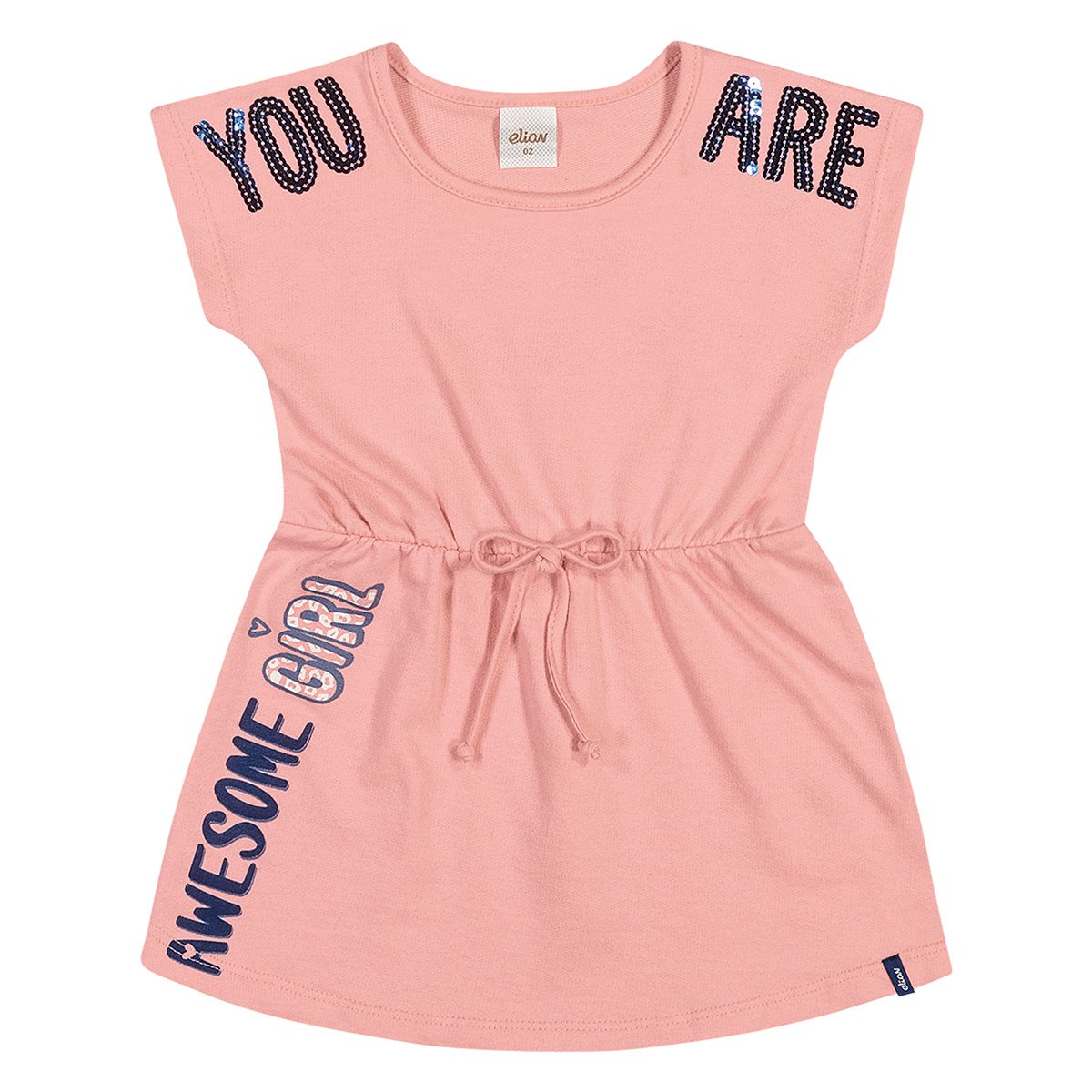 Vestido Moletinho Bebê Elian Paêtes - Rosa Menor preço em Vestido Moletinho Bebê Elian Paêtes - Rosa