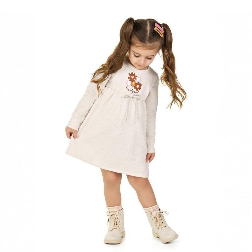 VESTIDO MOLETINHO FLORES POMPOM MARLAN
