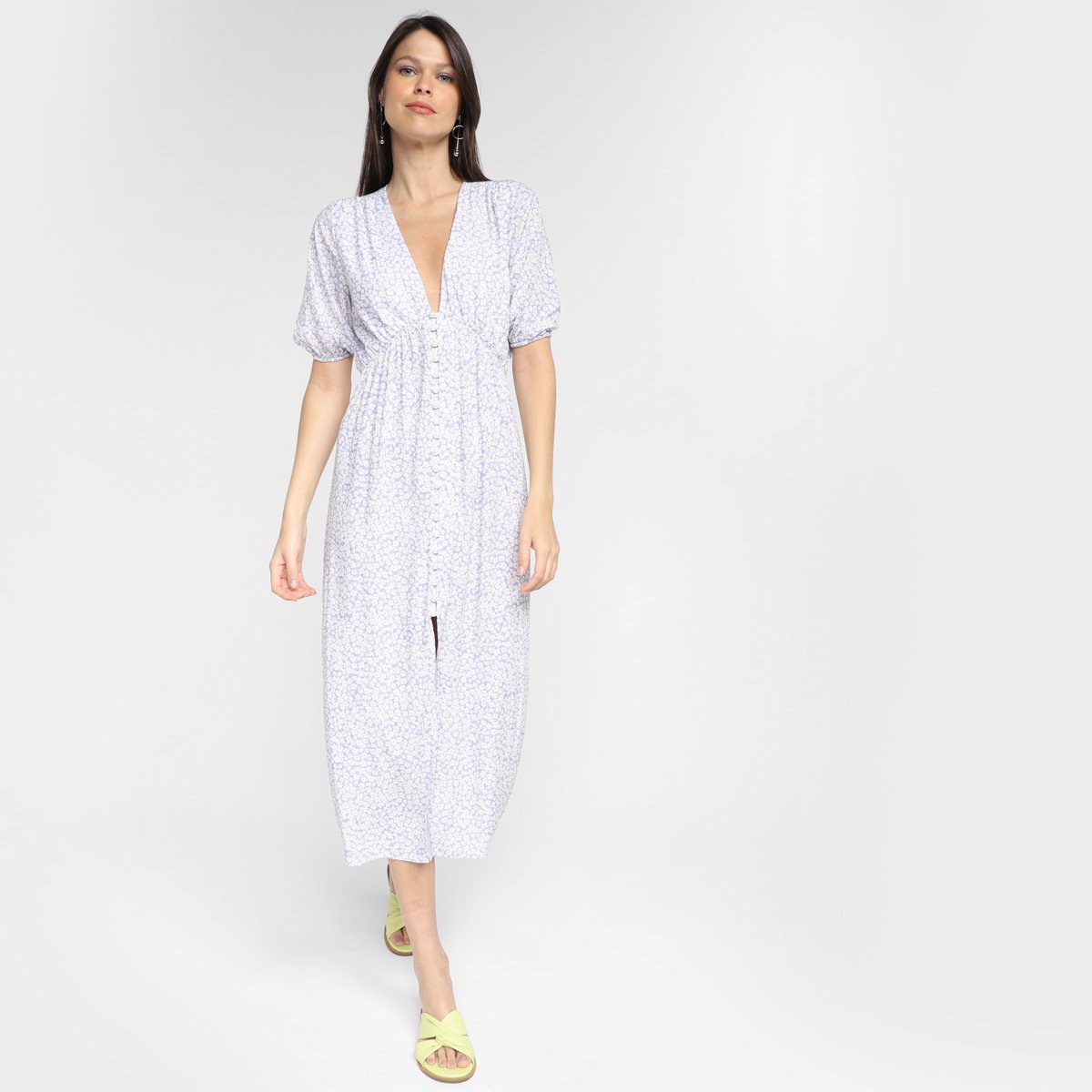 Vestido My Favorite Things Super Midi Estampado Decote V - Estampado Menor preço em Vestido My Favorite Things Super Midi Estampado Decote V - Estampado