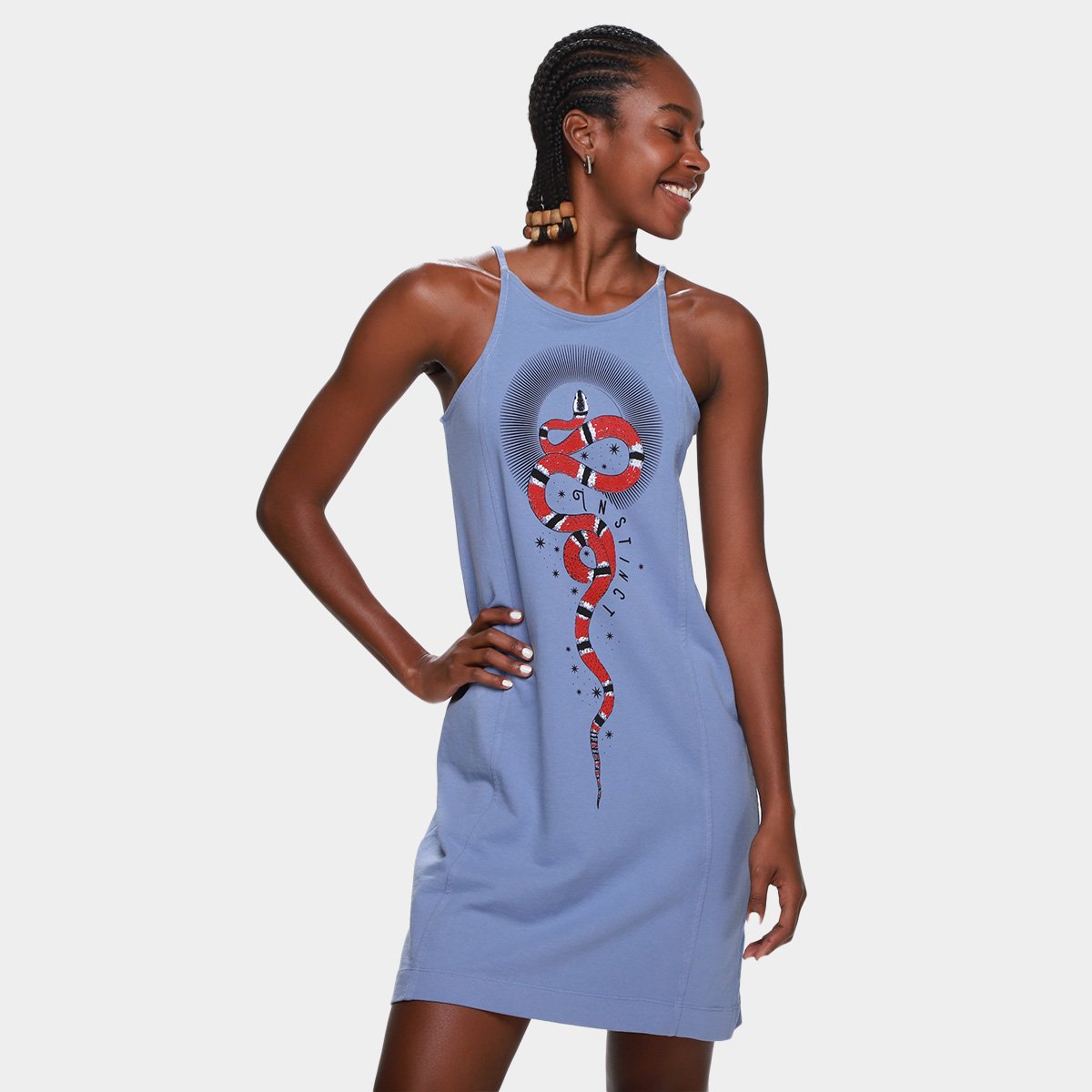 Vestido Oh, Boy! Curto Silk Instinct - Azul Menor preço em Vestido Oh, Boy! Curto Silk Instinct - Azul