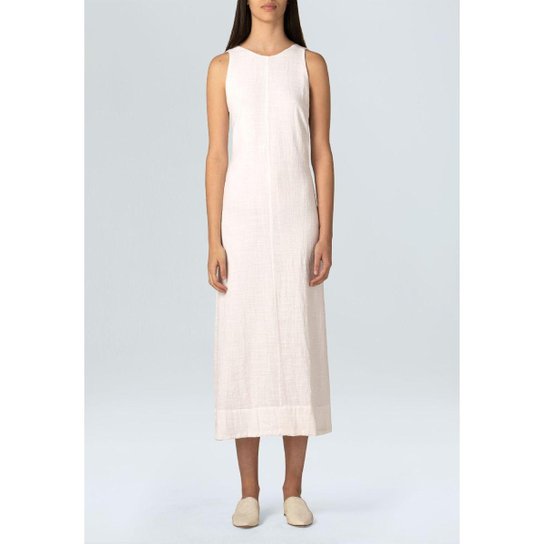 Vestido Osklen Longo Cotton Rustic-Branco - G - Branco