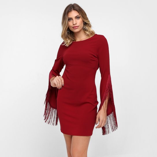 Vestido Pacific Blue Franjas - Vinho