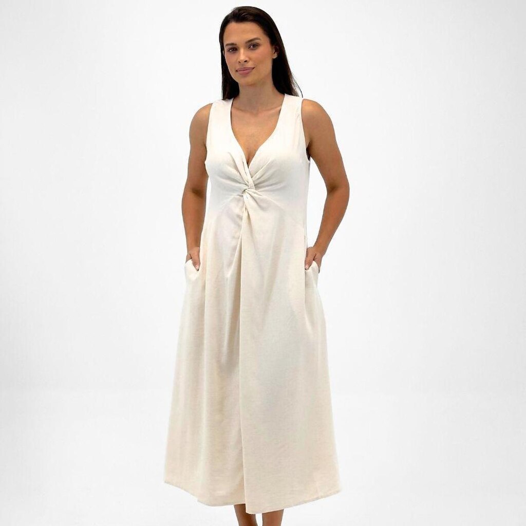 Vestido Pacific Blue Midi Regata Feminino