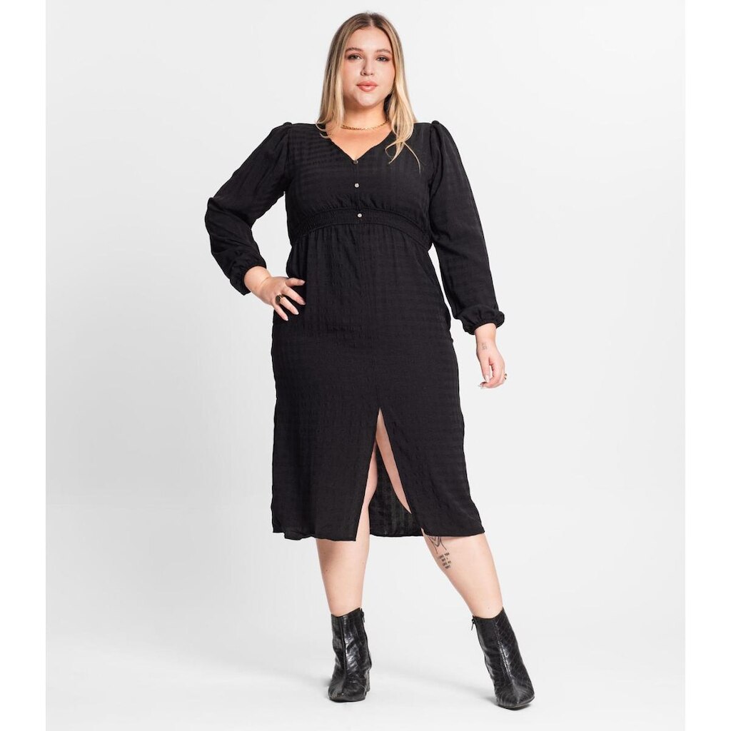 Vestido Plus Size Em Air Flow Secret Glam Preto