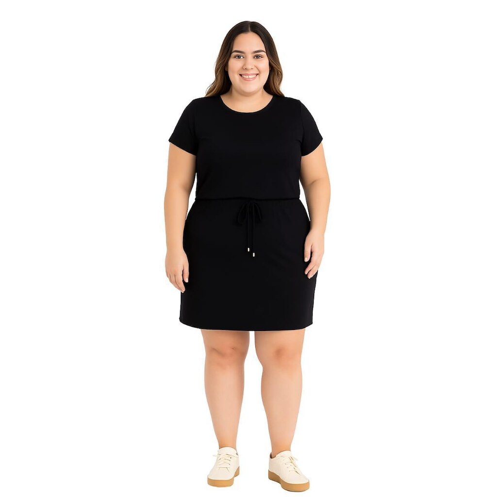 Vestido Plus Size Feminino Manga Curta Elegante Casual Festa