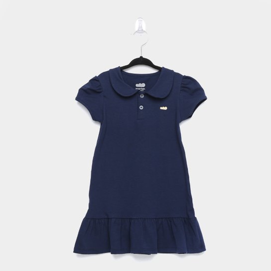 Vestido Polo Infantil Marlan Básico - Marinho