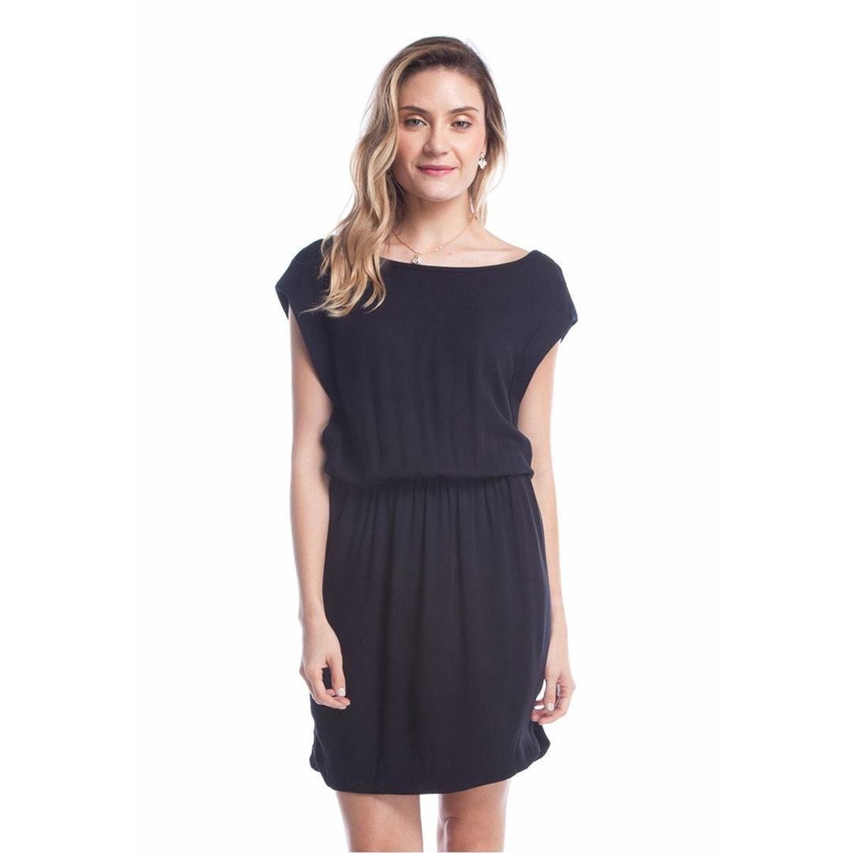 Vestido Ralm Tricot Crepe Ralm Feminino - Preto Menor preço em Vestido Ralm Tricot Crepe Ralm Feminino - Preto
