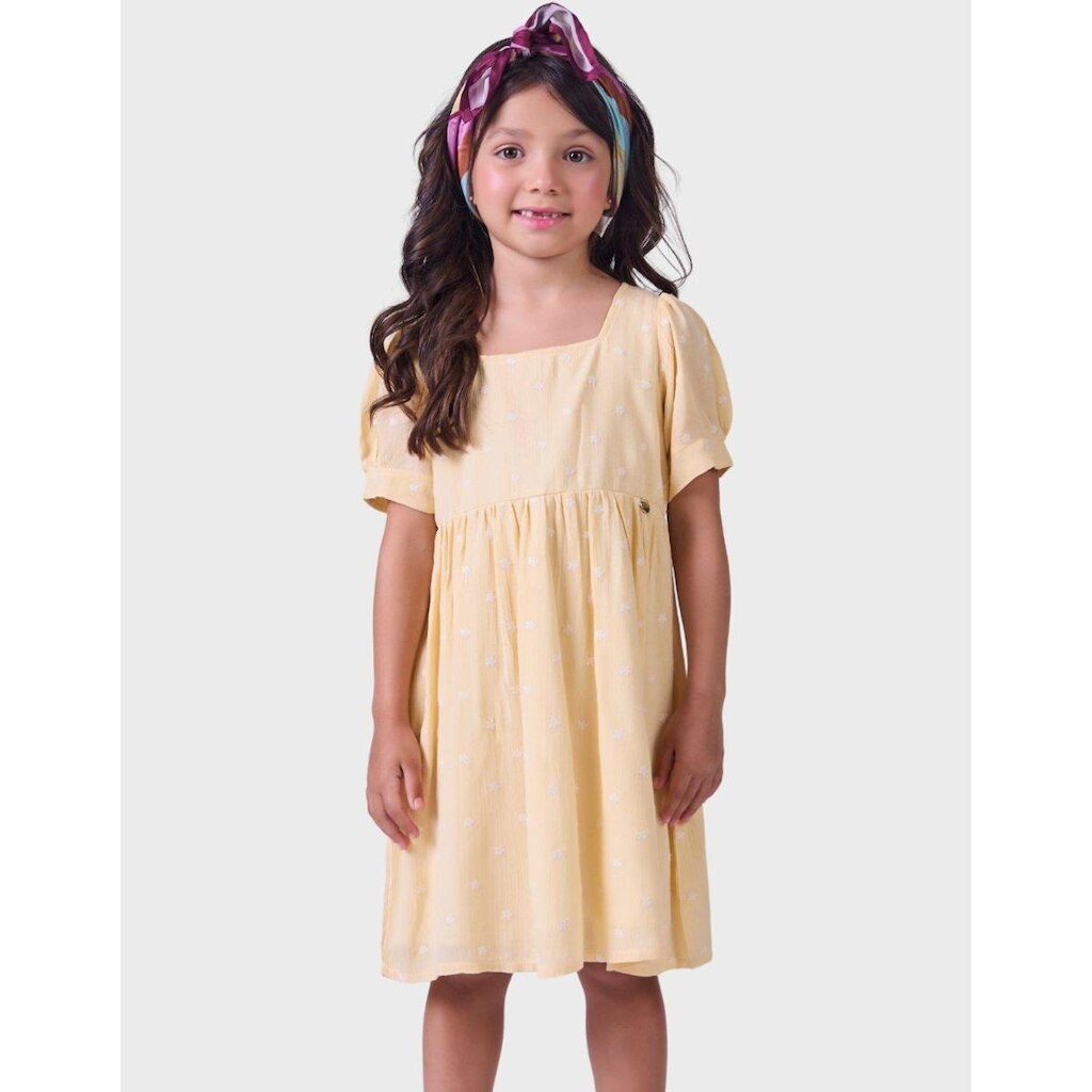Vestido Rayon Bordado Com Manga Curta Estilo Elegante Novidad Da Moda De Verão Menina 4 a 14