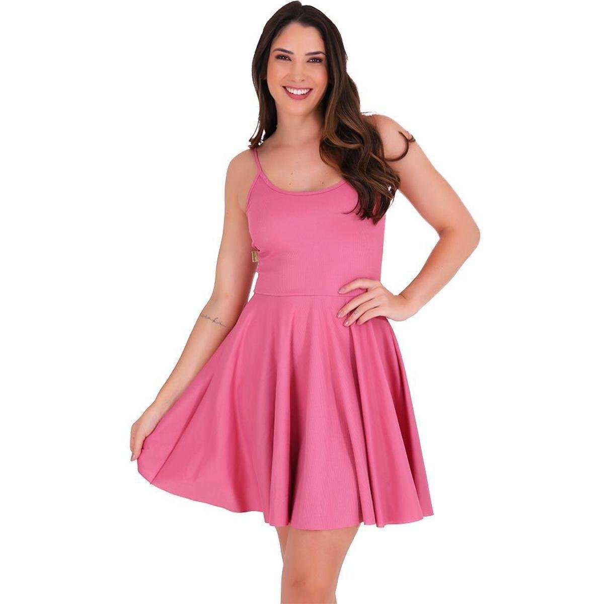 Vestido Ribana Godê Rodado + Anágua - Rosa | Zattini