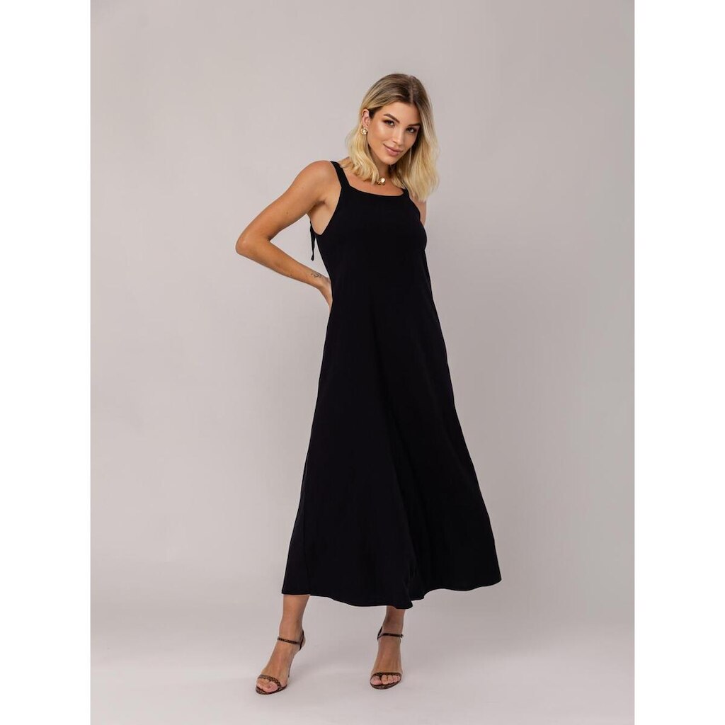 Vestido Salvatore Fashion Midi Viscolinho Premium Alças Feminino
