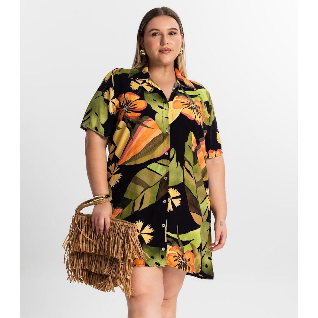 Vestido Secret Chemise Curto Plus Size Feminino
