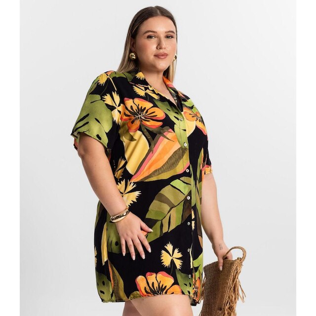Vestido Secret Chemise Curto Plus Size Feminino