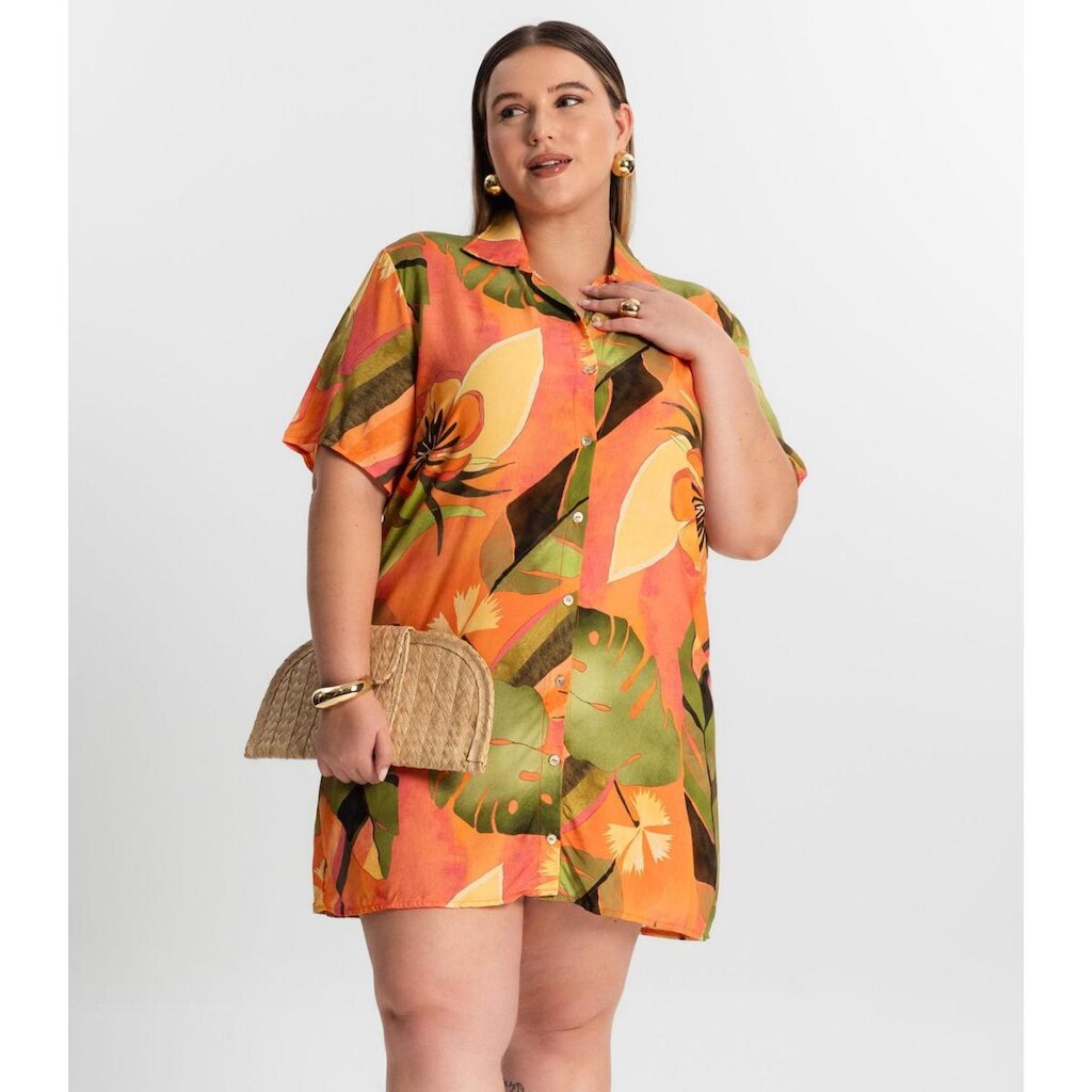 Vestido Secret Chemise Curto Plus Size Feminino