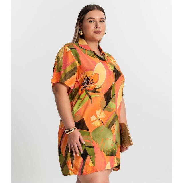 Vestido Secret Chemise Curto Plus Size Feminino