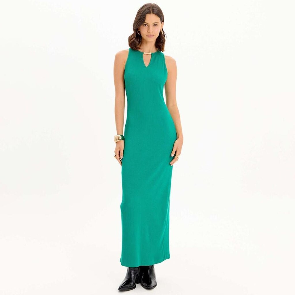 Vestido Super Mid Lança Perfume Canelado Feminino