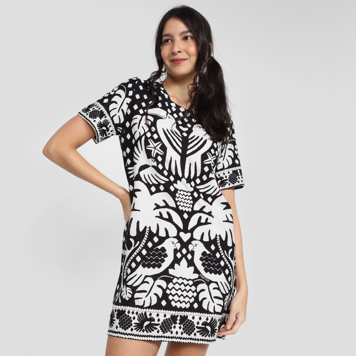 Vestido T-Shirt Farm Lenço Dia E Noite Feminino - Estampado Menor preço em Vestido T-Shirt Farm Lenço Dia E Noite Feminino - Estampado