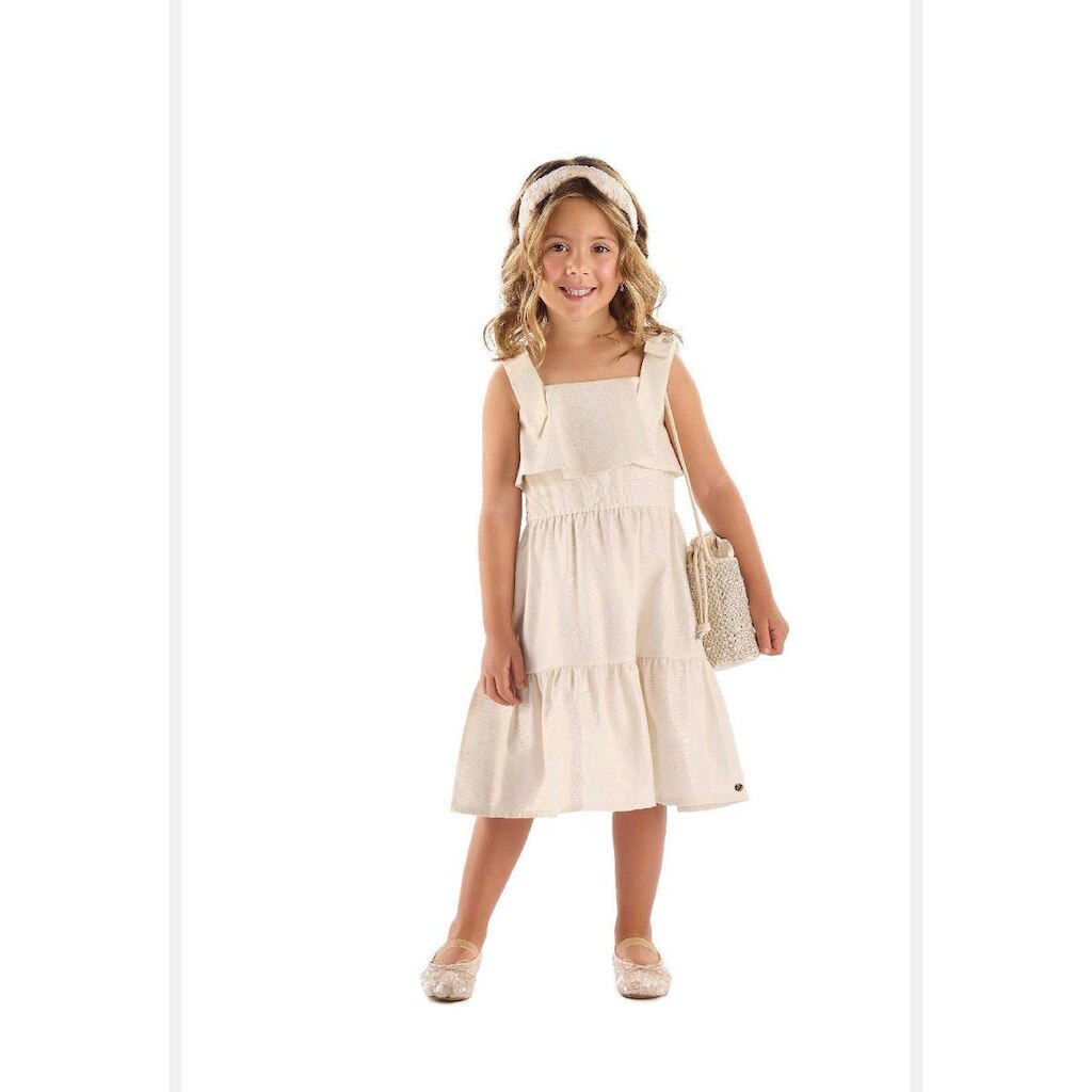 Vestido Tecido Linho Foil Up Baby