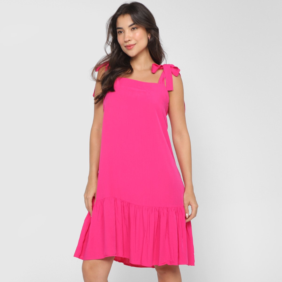 Vestido The Style Box Curto Alças Com Amarração - Pink Menor preço em Vestido The Style Box Curto Alças Com Amarração - Pink