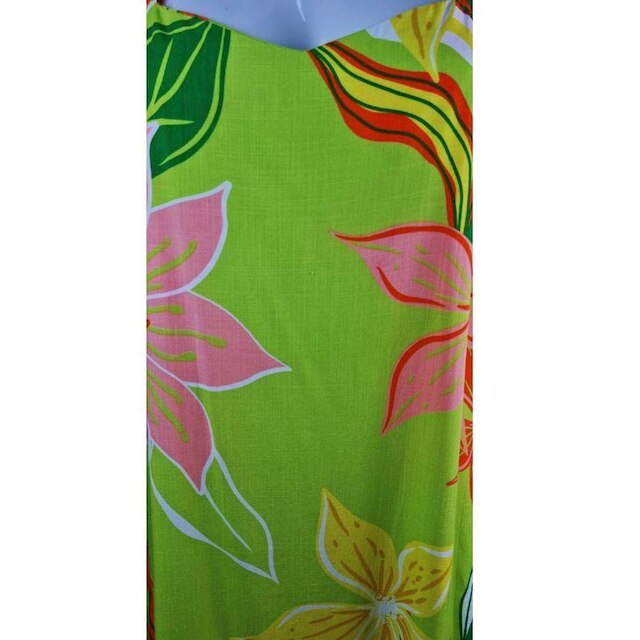 Vestido Virtude Curto Verde Estampado Plus Size Viscose 100%