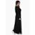 Vestido Visco Manga Longa Preto com Fenda Lateral - Preto