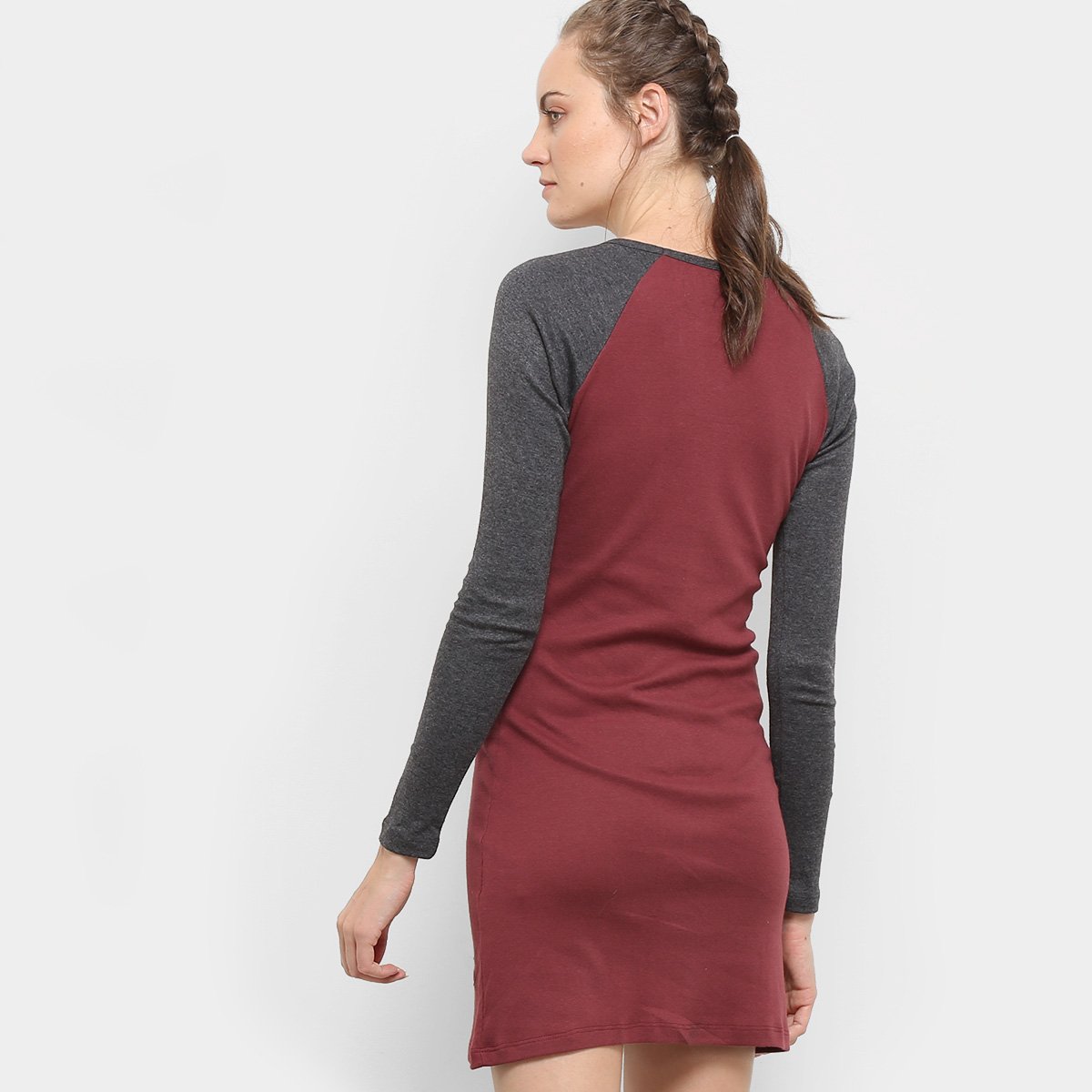 vestido volcom manga longa