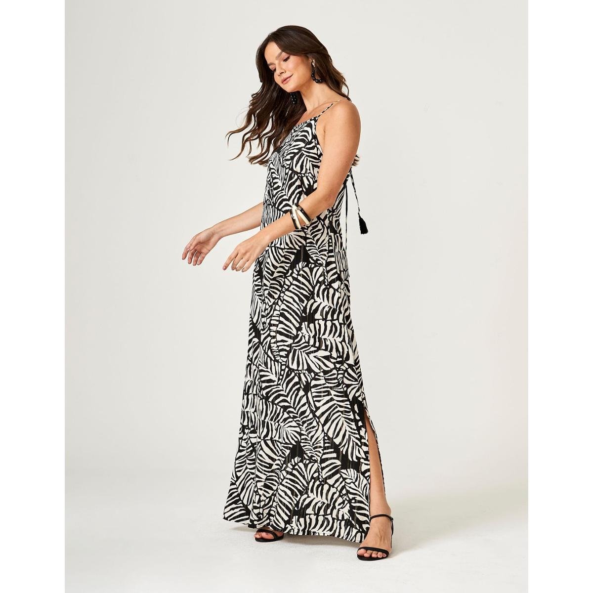 Vestido Zinzane Feminino Karen Longo Tassel PP - PRETO | Zattini