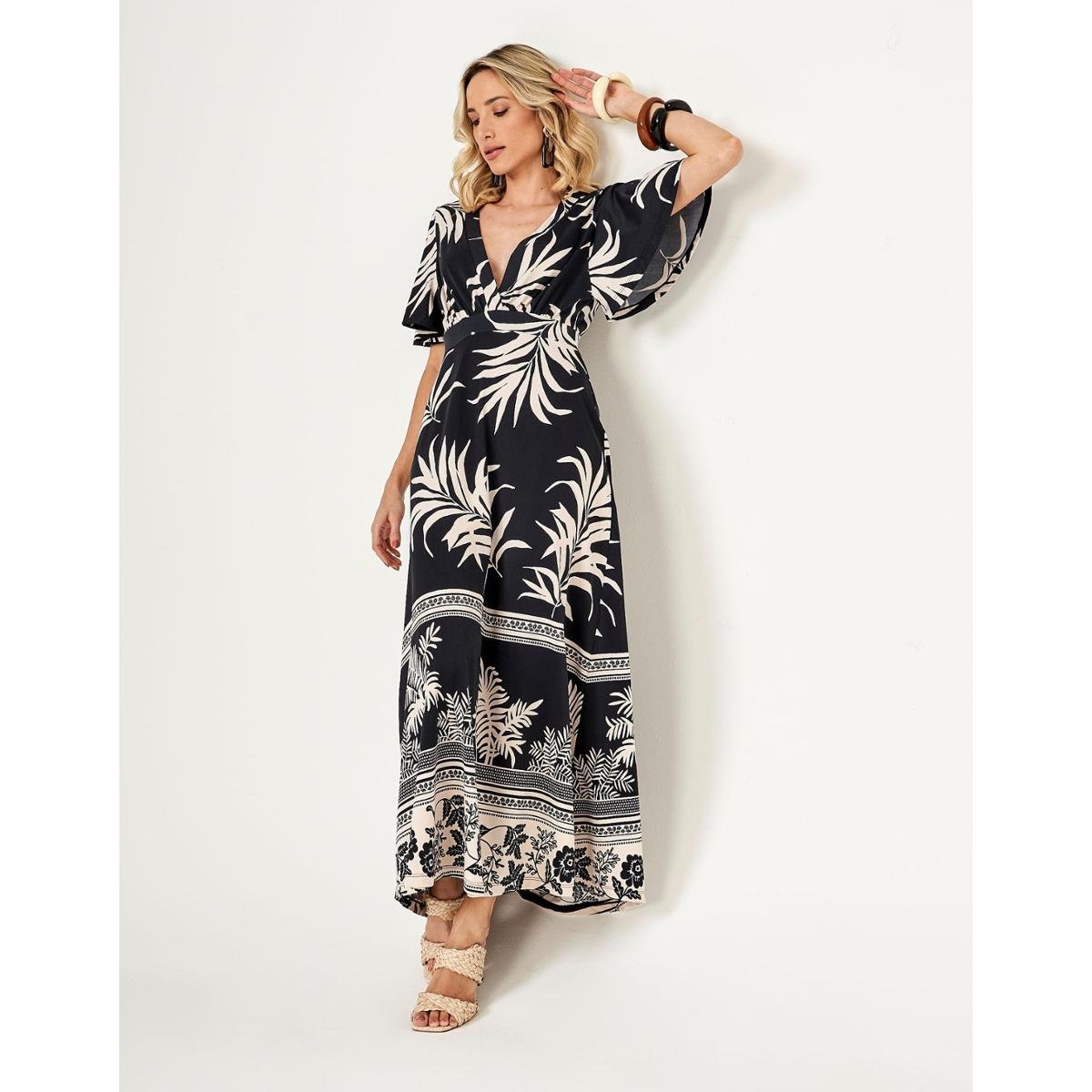 Vestido Zinzane Feminino Raka Longo XGG PRETO Zattini