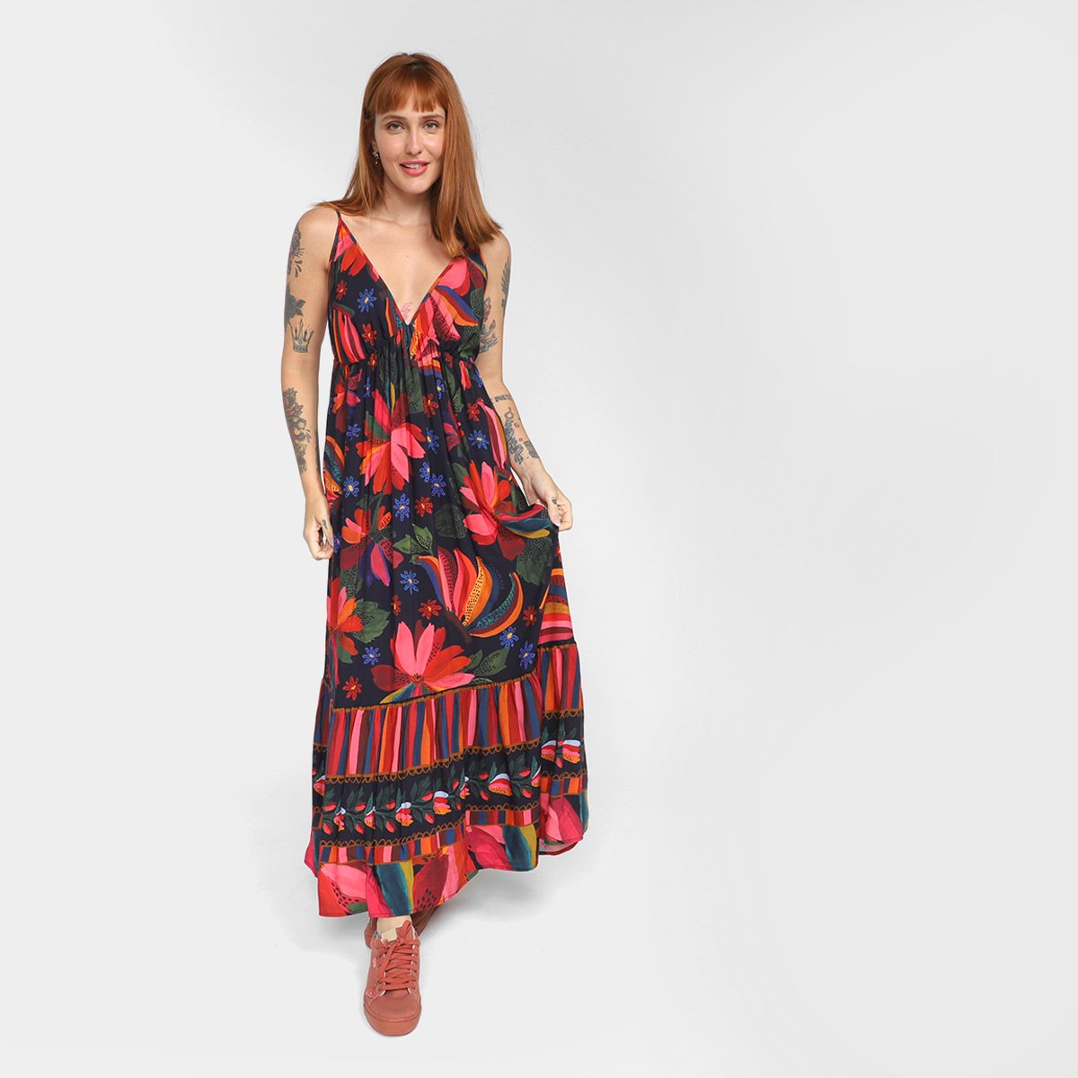 VESTIDOS FARM FEMININO VESTIDO CROPPED MAGIA DE BANANA E 302521 - Estampado Menor preço em VESTIDOS FARM FEMININO VESTIDO CROPPED MAGIA DE BANANA E 302521 - Estampado