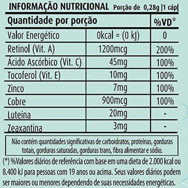 Vision + A Luteína 20mg  Zeaxantina 3mg (60 caps)