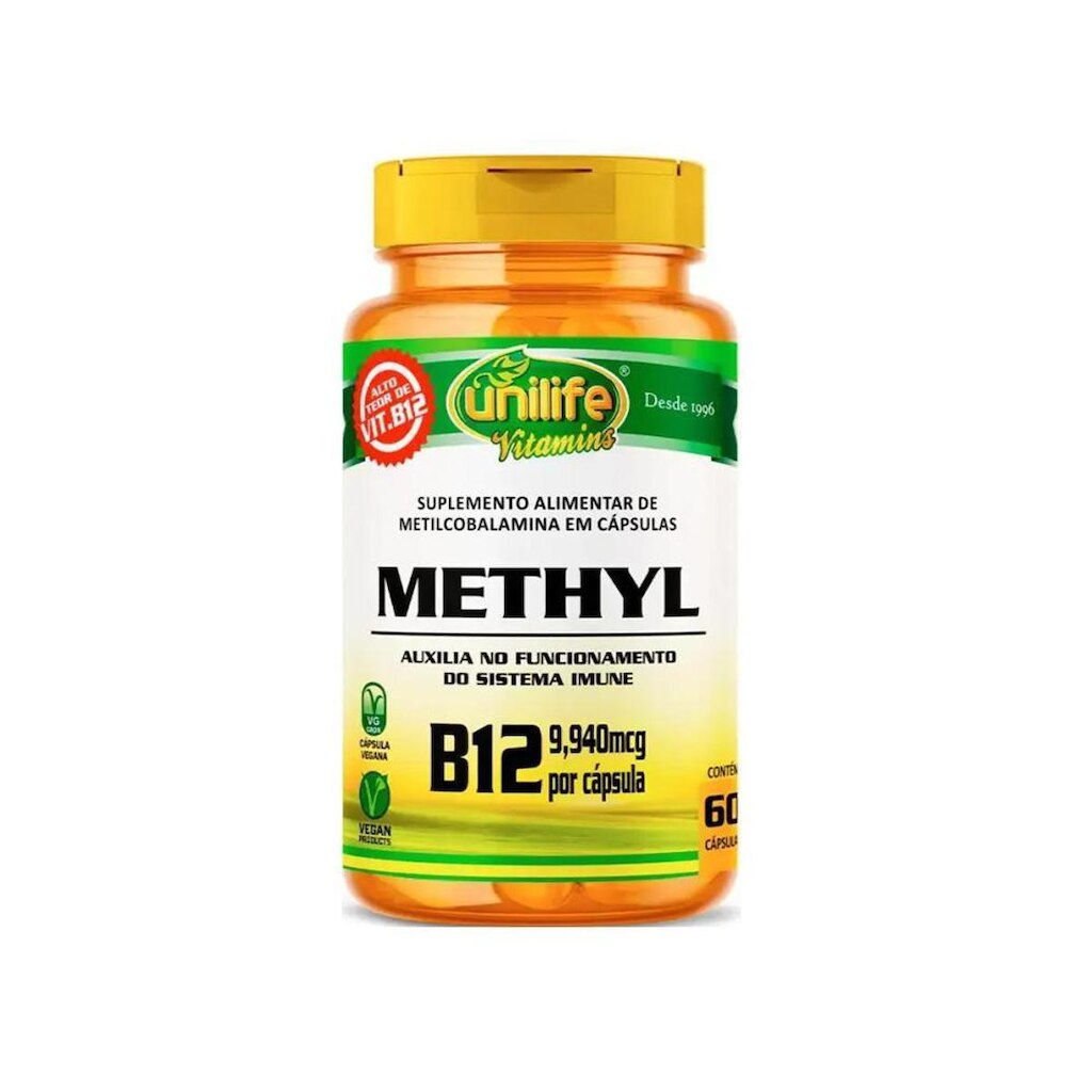 Vitamina B12 Metilcobalamina 350 mg 60 Caps - Unilife