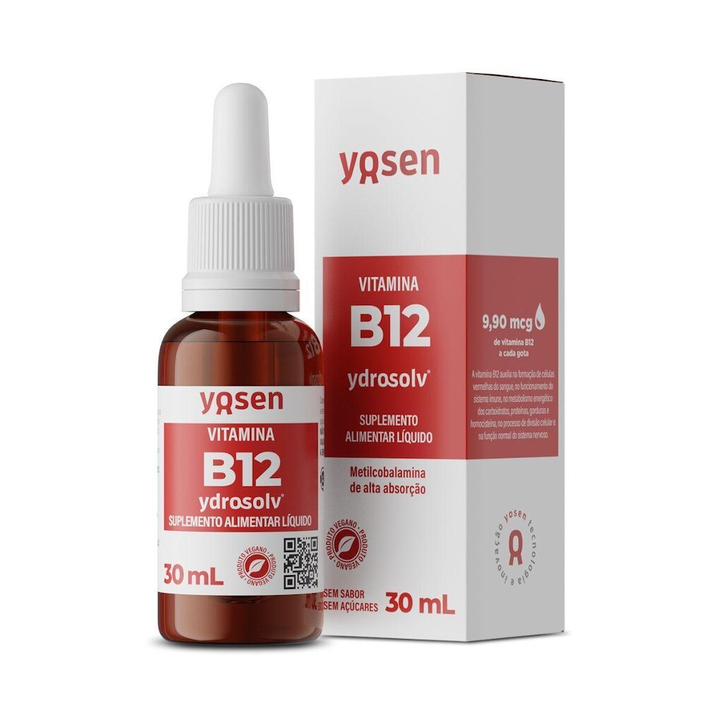 Vitamina B12 Ydrosolv em Gotas 30ml - Yosen