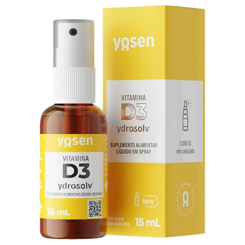 Vitamina D3 Ydrosolv em Spray 15ml - Yosen