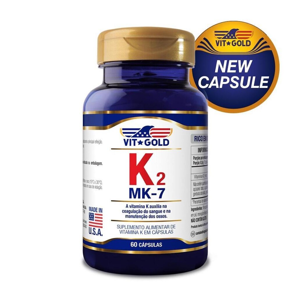 Vitamina K2 MK-7 100mcg Vitgold 60 cápsulas
