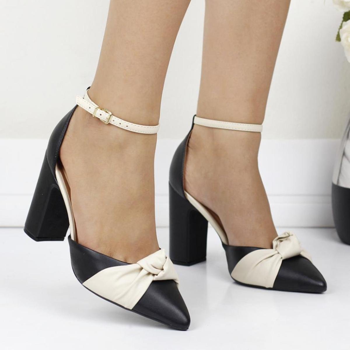 Vizzano Boneca 1285.424 - Sapato Feminino Scarpin Conforto - Preto+Creme Menor preço em Vizzano Boneca 1285.424 - Sapato Feminino Scarpin Conforto - Preto+Creme