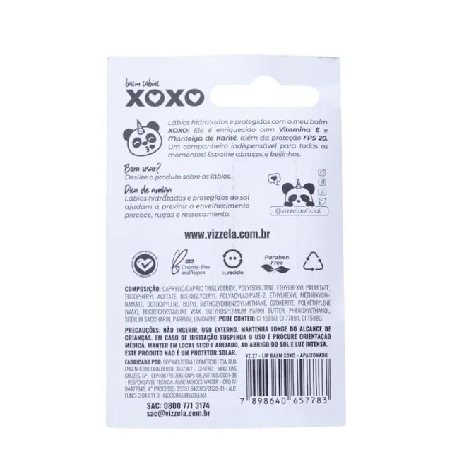 Vizzela Xoxo Lip Balm 4G Bitoquinha