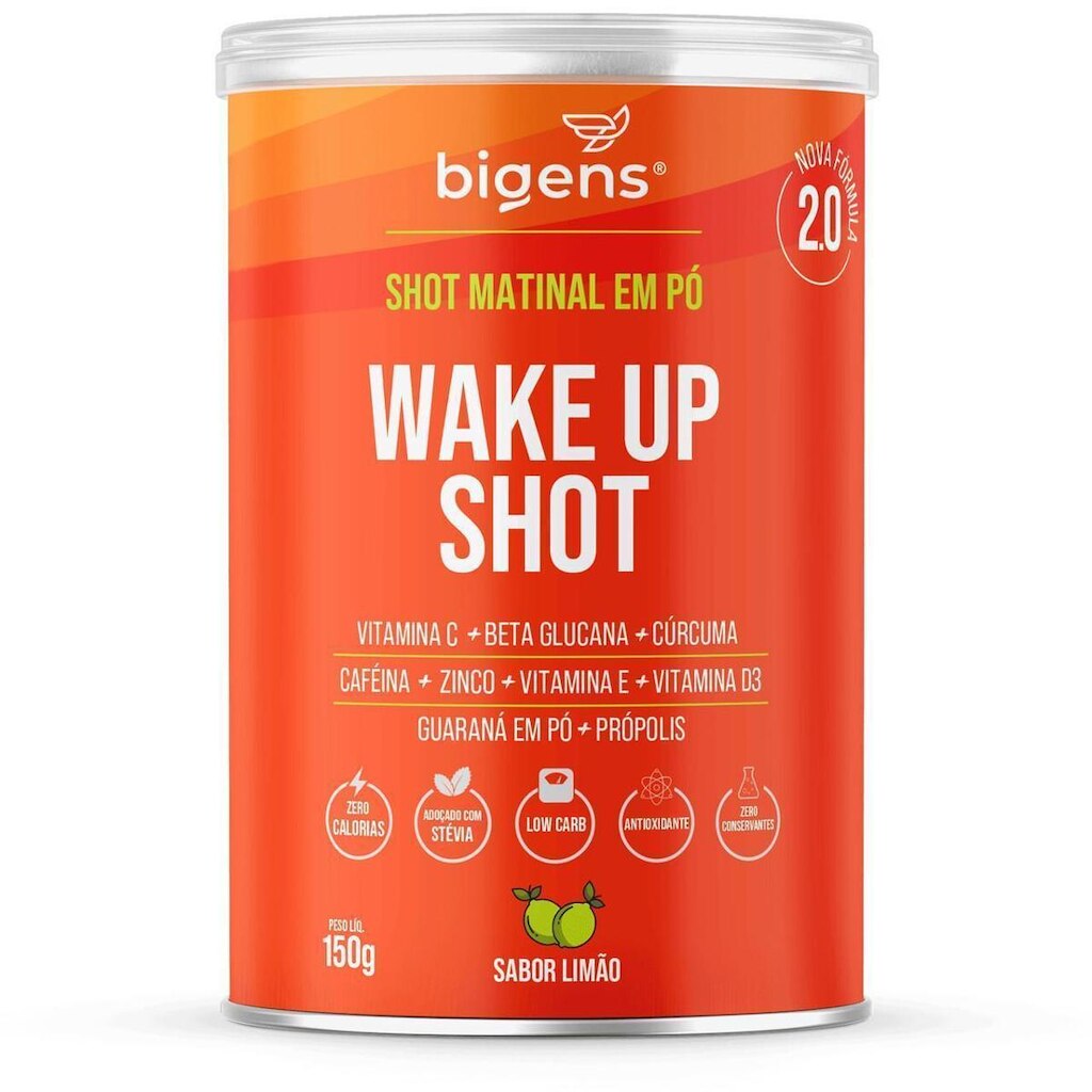 Wake Up Shot Matinal Energia e Imunidade Para Seu Dia 30 Porções 150g - Bigens