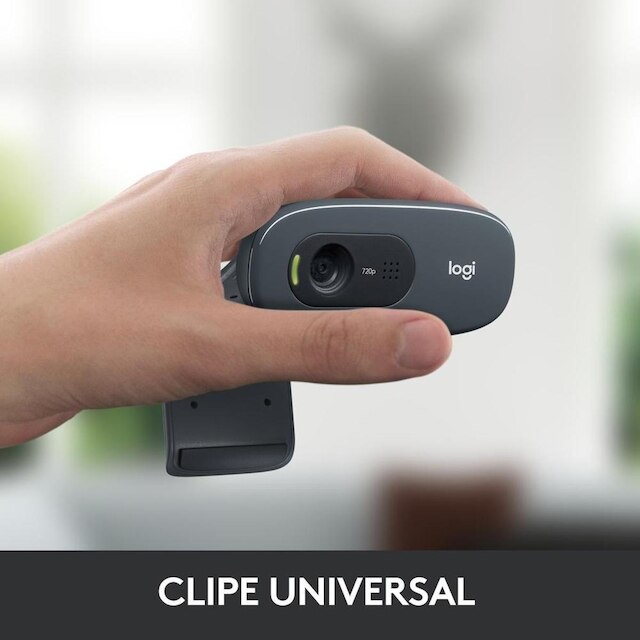 Webcam HD Logitech C270, 720p, 30 FPS, Microfone Integrado, USB 2.0 - 960-000694